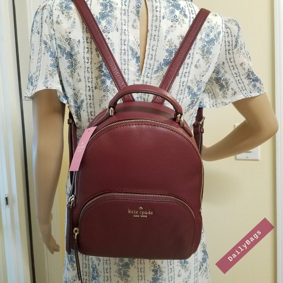 KATE SPADE MEDIUM JACKSON BACKPACK CHERRYWOOD RED - Picture 1 of 13